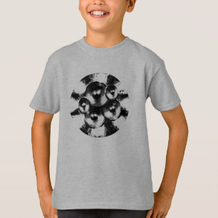 Black and white music speakers in a circle T-Shirt