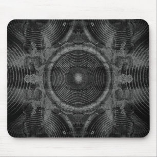 Black and white music speakers mouse mat