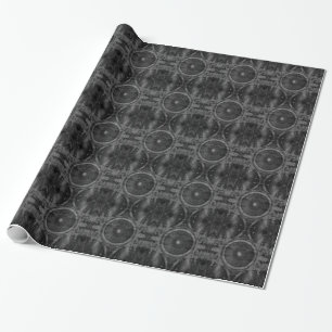 Black and white music speakers wrapping paper