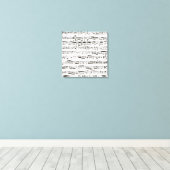 Black and white musical notes canvas print (Insitu(Wood Floor))
