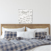 Black and white musical notes canvas print (Insitu(Bedroom))