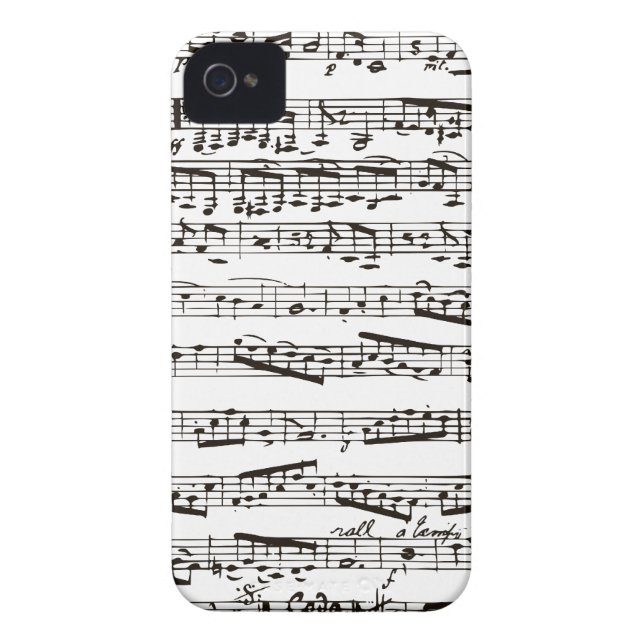 Black and white musical notes Case-Mate iPhone case (Back)