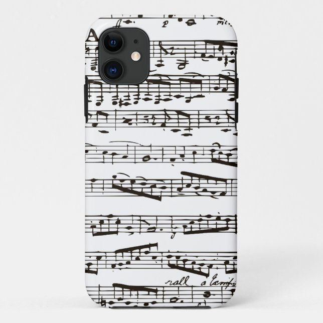 Black and white musical notes Case-Mate iPhone case (Back)