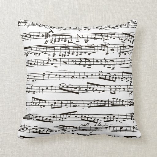 Image of Black and white musical notes Cushion