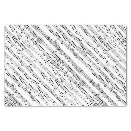 Image of Black and white musical notes diagonal sheet music