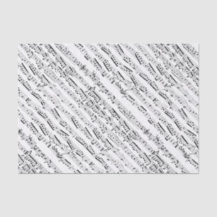 Black and white musical notes diagonal sheet music