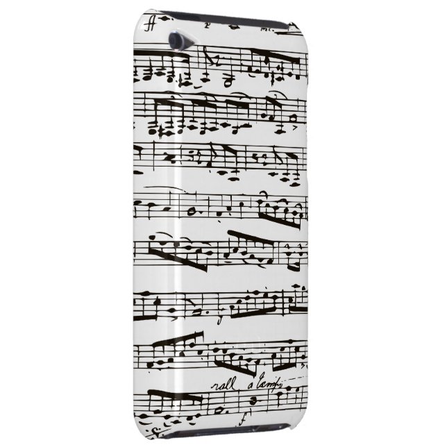Black and white musical notes iPod touch cover (Back/Right)