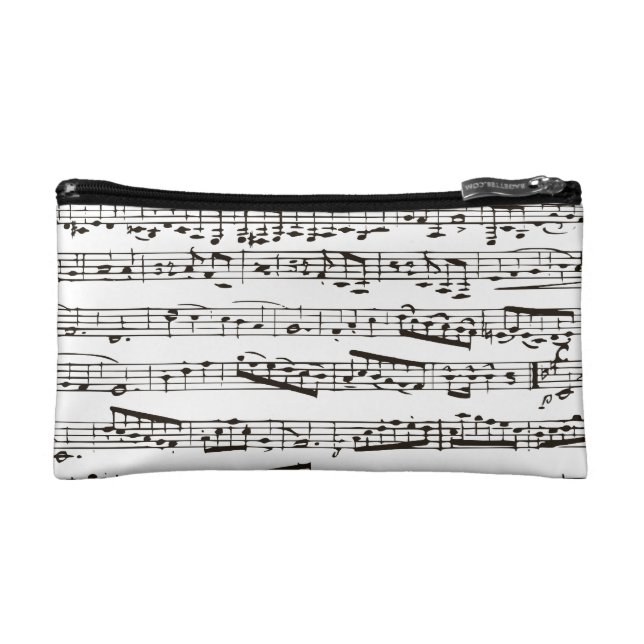 Black and white musical notes makeup bag (Front)