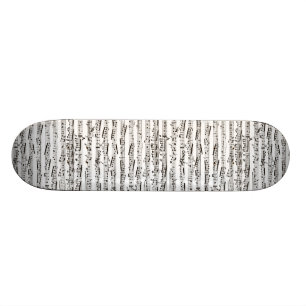 Black and white musical notes skateboard