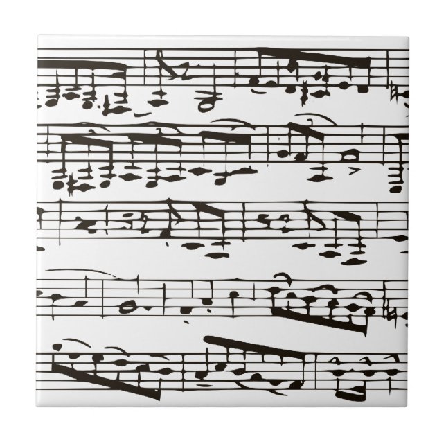 Black and white musical notes tile (Front)