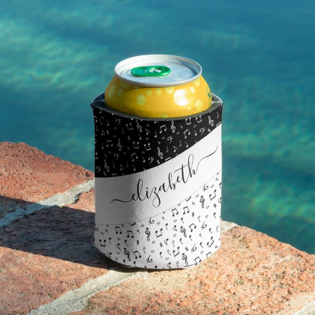Black and white musical personalised  can cooler (In Situ Pool)