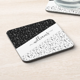Black and white musical personalised   coaster