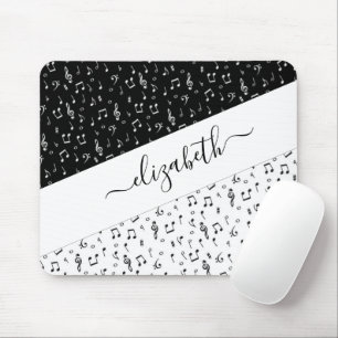 Black and white musical personalised   mouse mat