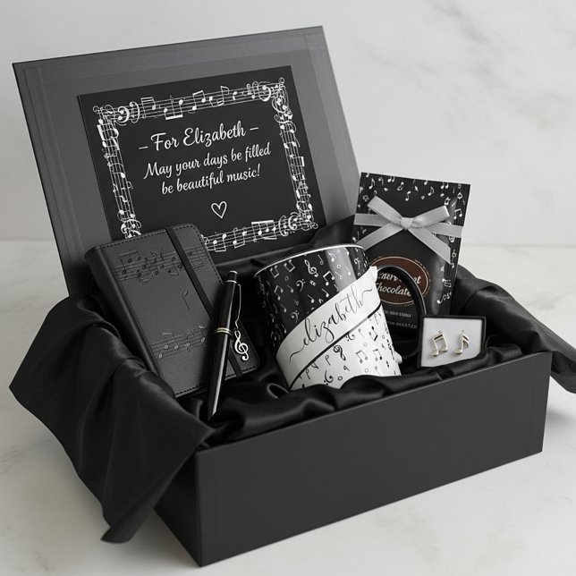 Black and white musical personalised mug (Creator Uploaded)