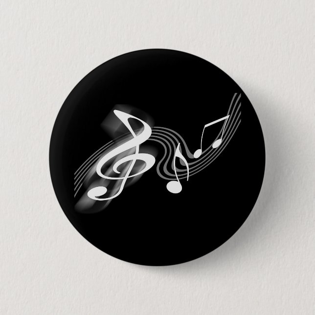 Black and White Musical Scale Button (Front)