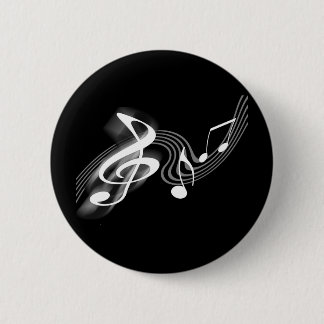 Black and White Musical Scale Button