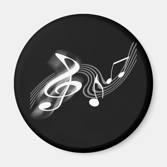 Black and White Musical Scale Magnet (Front)