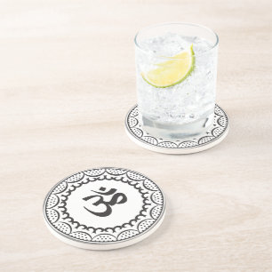 Black And White Muslim Religious Symbol Coaster