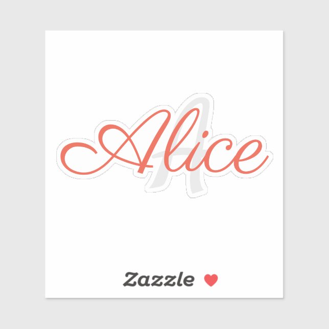 Black and White Name Monogram Personalised Sticker (Sheet)