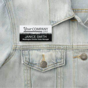 Black and White Name Tag with Logo