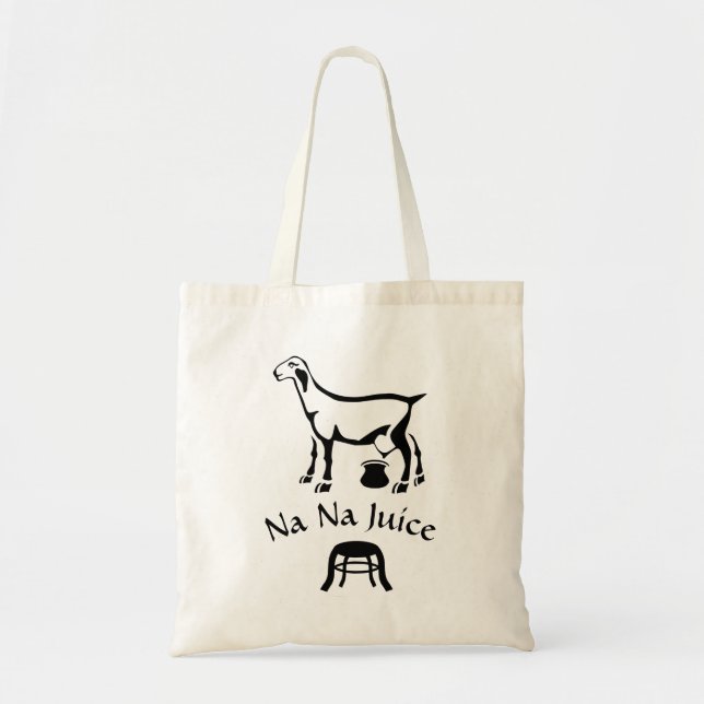 Black and White Nanny Goat Milking Stool Tote Bag (Front)