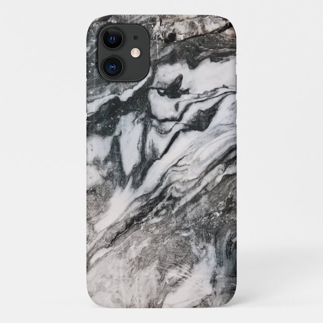 Black And White Natural Marble Case-Mate iPhone Case (Back)