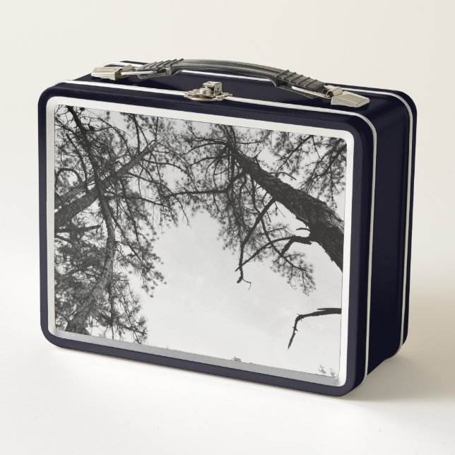 Black and White Nature Tree Forest Lunch Box (Front)