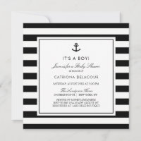 Black and White Nautical It's a Boy Baby Shower
