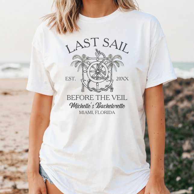 Black And White Nautical Line Art Bachelorette T-Shirt (Creator Uploaded)