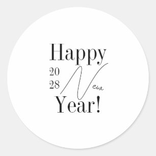 Black and White New Year's Eve Party Classic Round Sticker