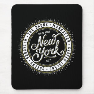 Black and White New York City Logo Mouse Mat