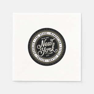 Black and White New York City Logo Napkin