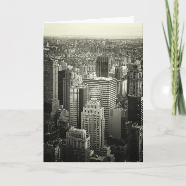 Black and White New York City Skyline Card (Front)