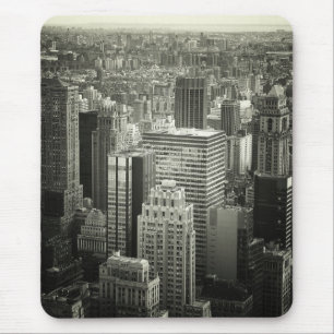 Black and White New York City Skyline Mouse Mat