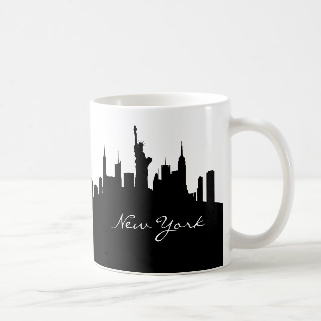 Black and White New York Skyline Coffee Mug (Right)