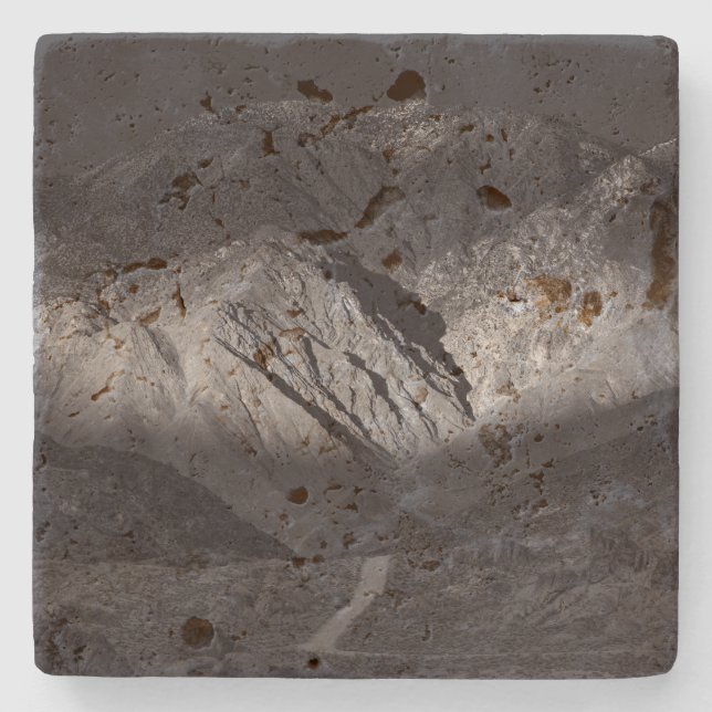 black and white night sky stone coaster (Front)