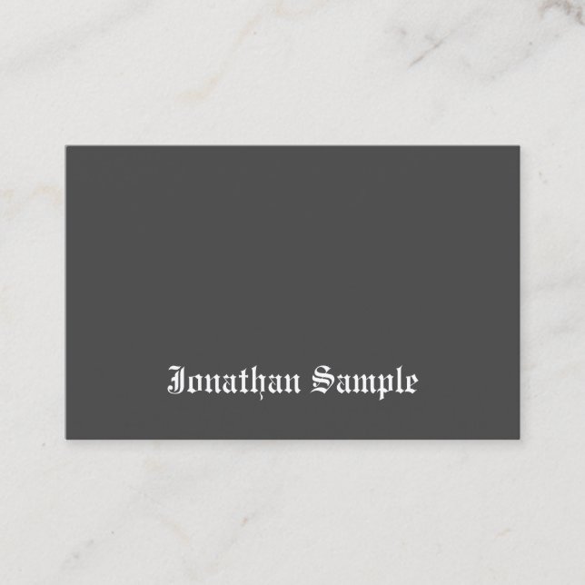 Black And White Nostalgic Old English Text Trendy Business Card (Front)