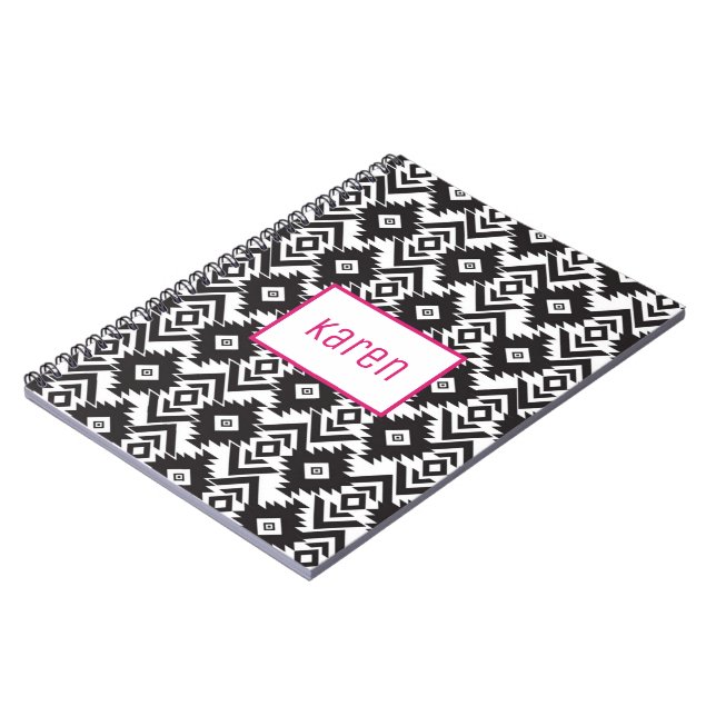 Black and white notebook, journal, record keeper notebook (Left Side)