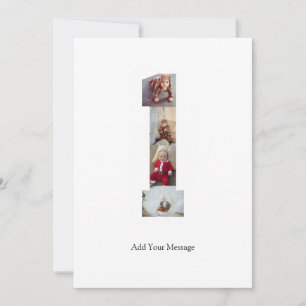 Black and White Number 1 Photo Collage Card