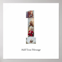 Black and White Number 1 Photo Collage