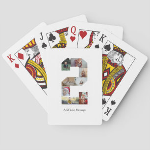 Black and White Number 2 Photo Collage Playing Cards