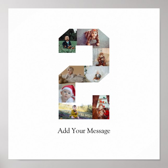 Black and White Number 2 Photo Collage Poster (Front)