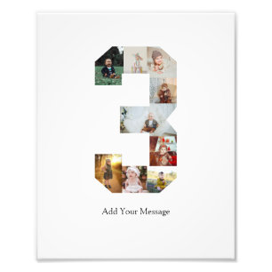 Black and White Number 3 Photo Collage