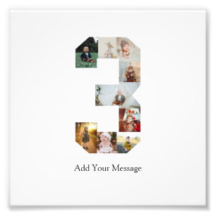 Black and White Number 3 Photo Collage