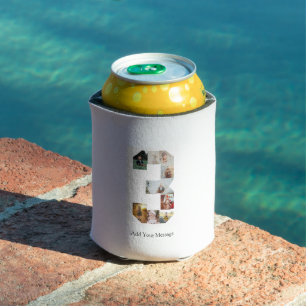 Black and White Number 3 Photo Collage Can Cooler