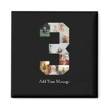 Black and White Number 3 Photo Collage