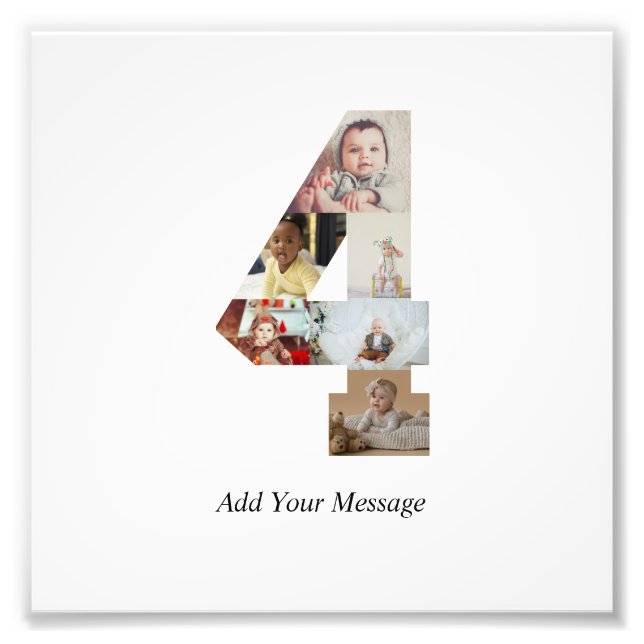 Black and White Number 4 Photo Collage (Front)