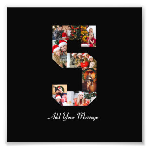 Black and White Number 5 Photo Collage