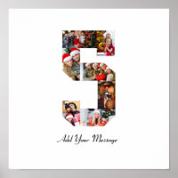 Black and White Number 5 Photo Collage