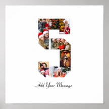 Black and White Number 5 Photo Collage